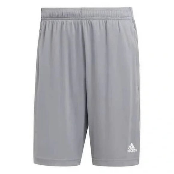 NWT ADIDAS Mens 3S PES Aeroready Shorts gray White Stripes Zipper Pocket - Picture 3 of 11